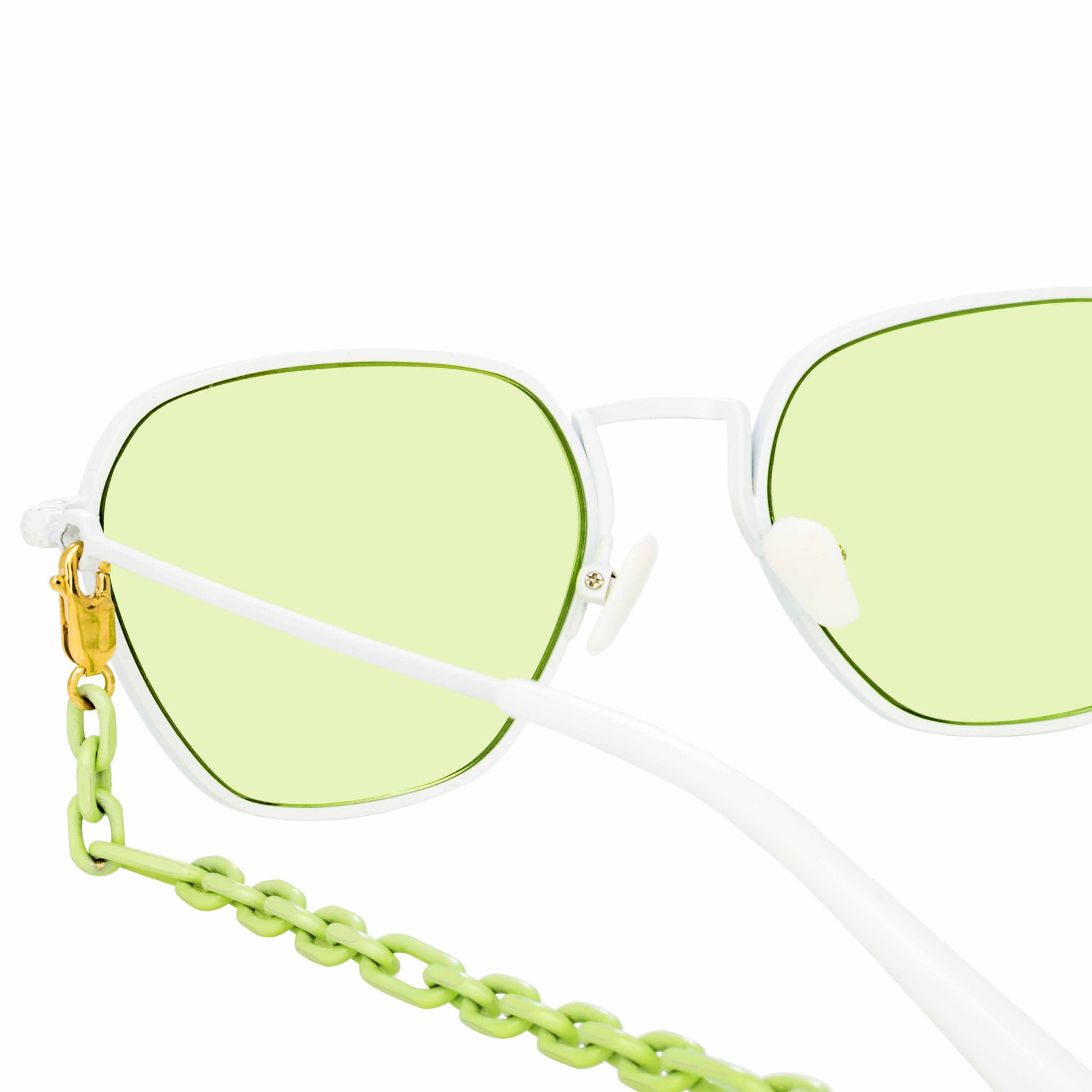 Alessandra Rich Ladies Rectangular Green Sunglasses - Image 3
