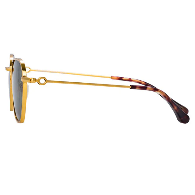 Alessandra Rich x Linda Farrow Gold/Green Sunglasses - Image 3