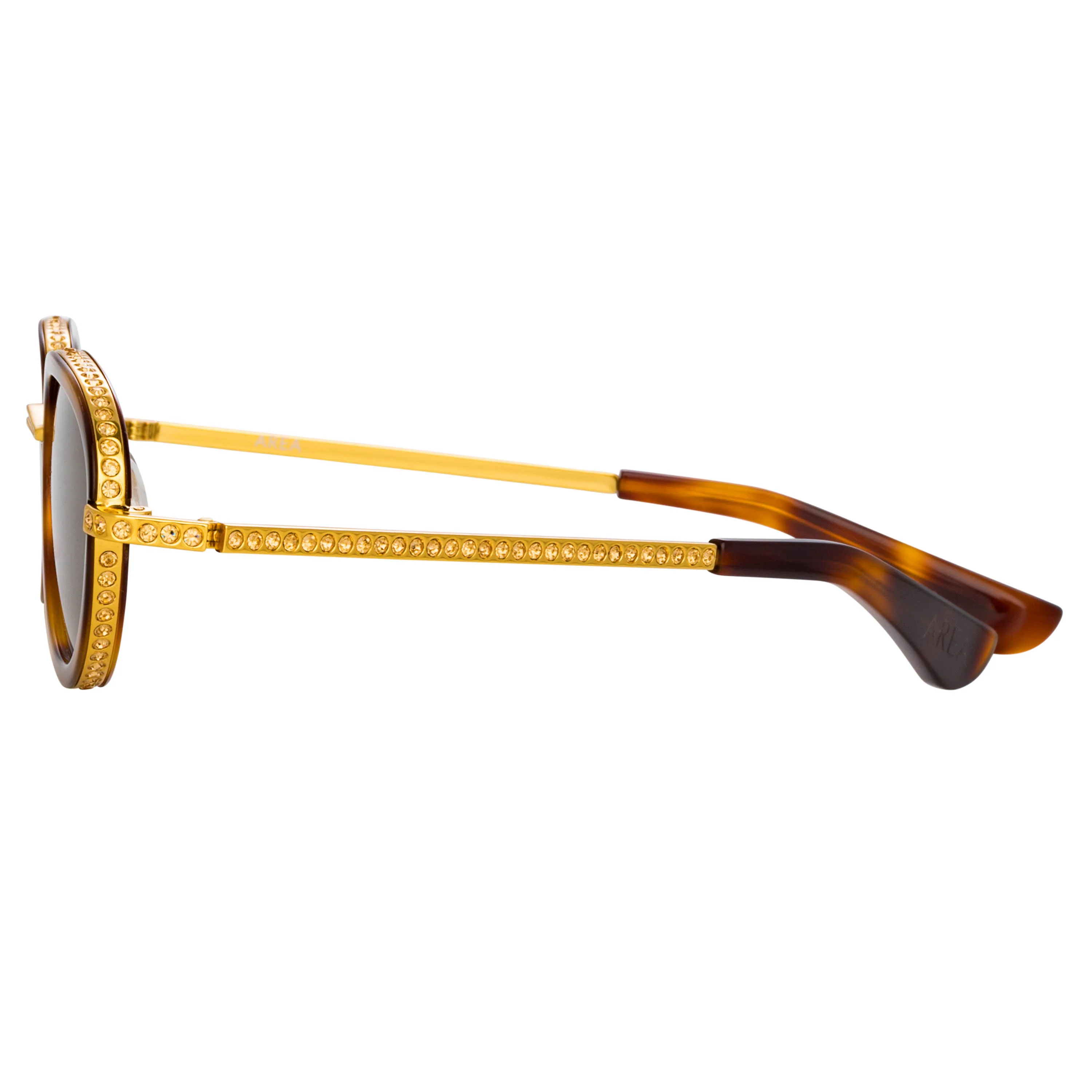 Area Nyc Ladies Oval Brown Sunglasses - Image 3