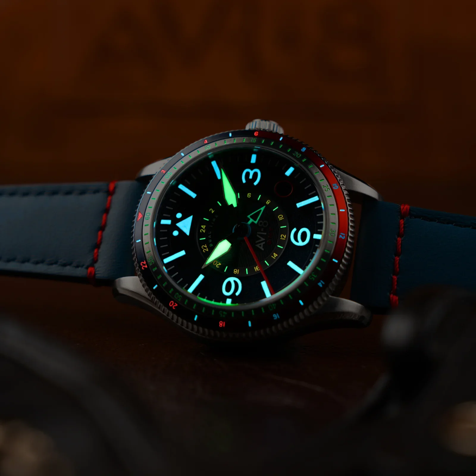 AVI-8 Airmaster GMT Men's Blue Automatic Watch - Image 3