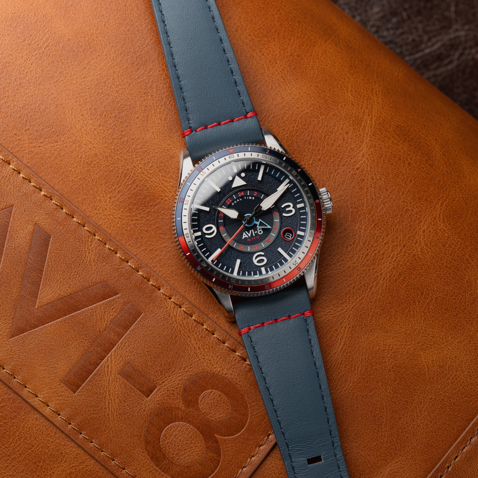 AVI-8 Airmaster GMT Men's Blue Automatic Watch - Image 6