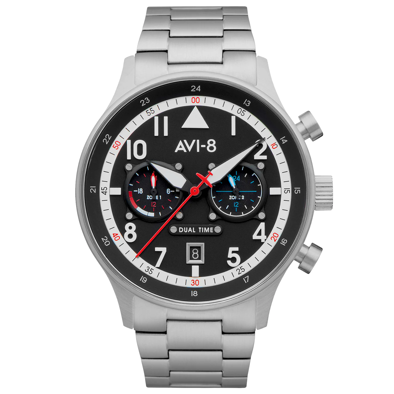 AVI-8 Carey Dual Time Rangoon Black Chronograph Watch