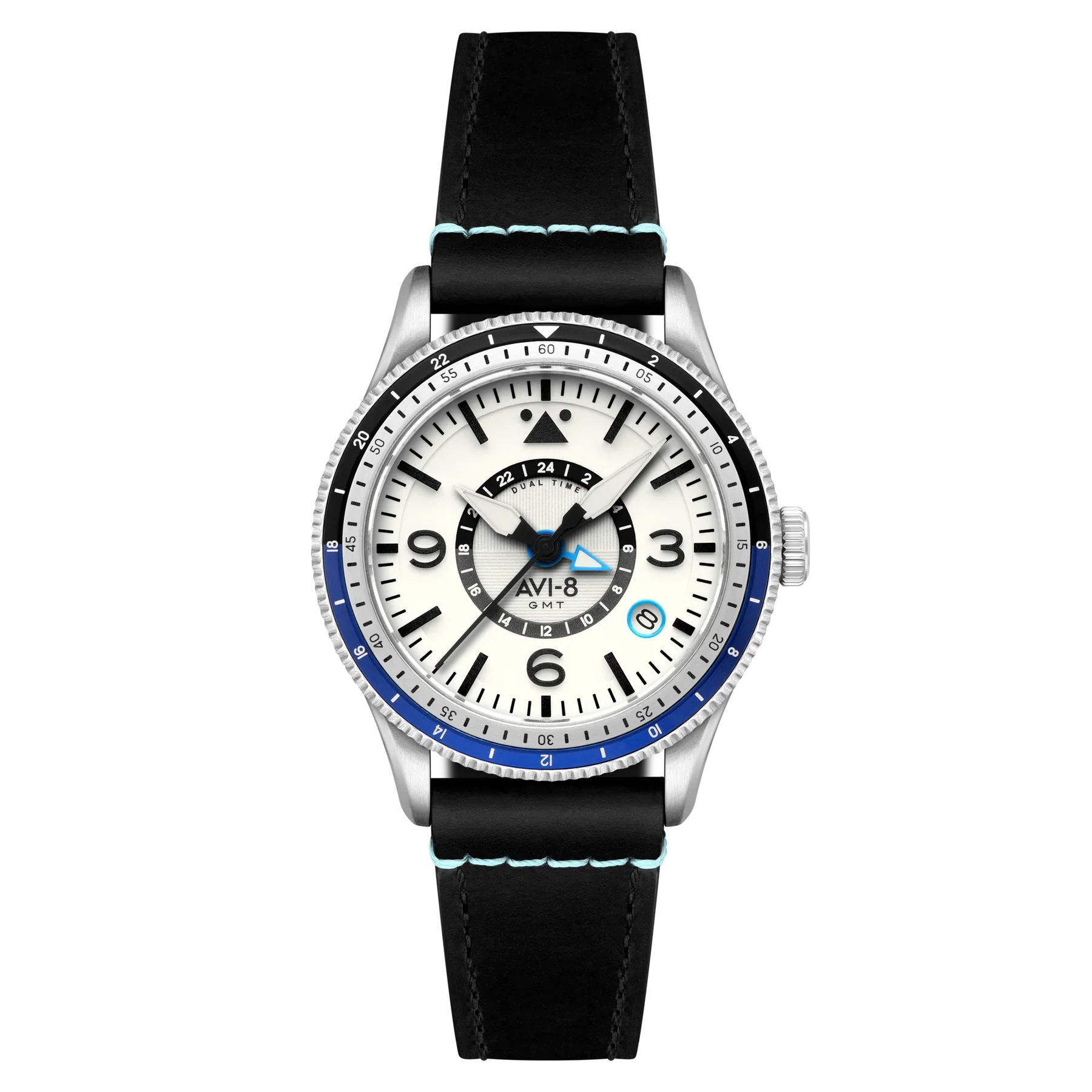 AVI-8 Flyboy Airmaster GMT Men's Silver White Automatic Watch