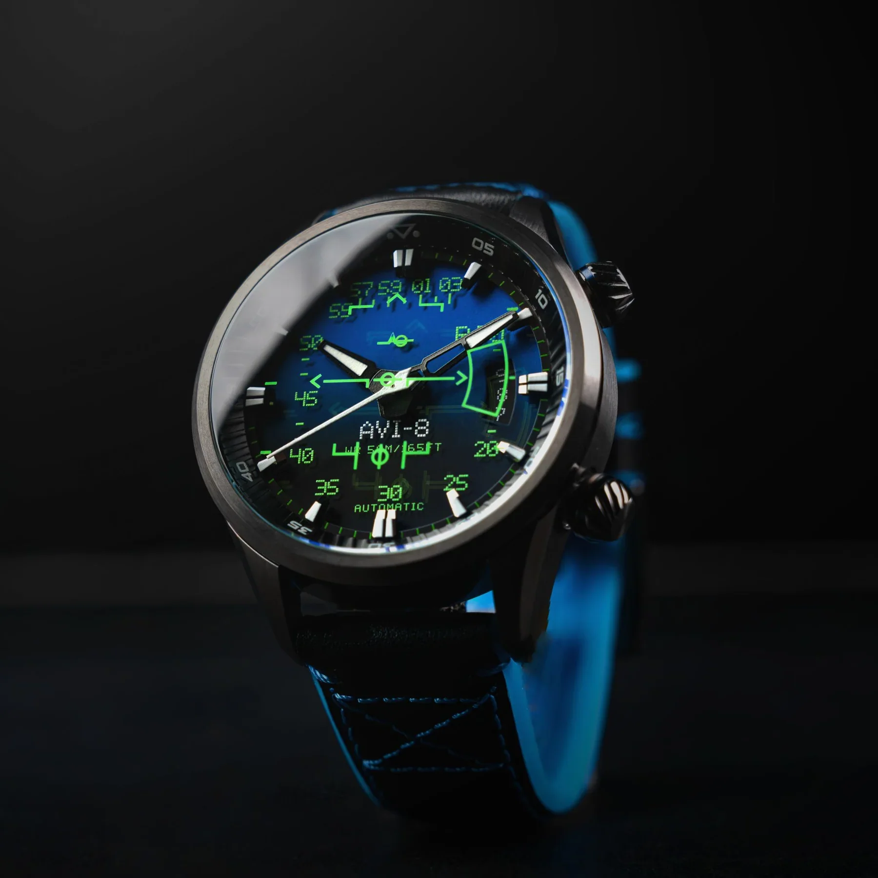 AVI-8 Hawker Harrier HUD Men's Gradient Blue Automatic Watch - Image 6