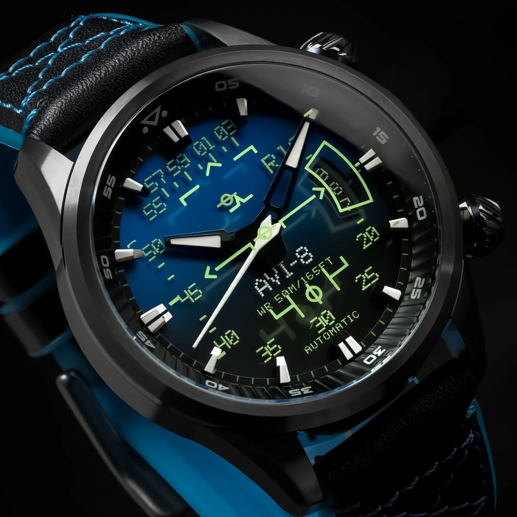 AVI-8 Hawker Harrier HUD Men's Gradient Blue Automatic Watch - Image 7