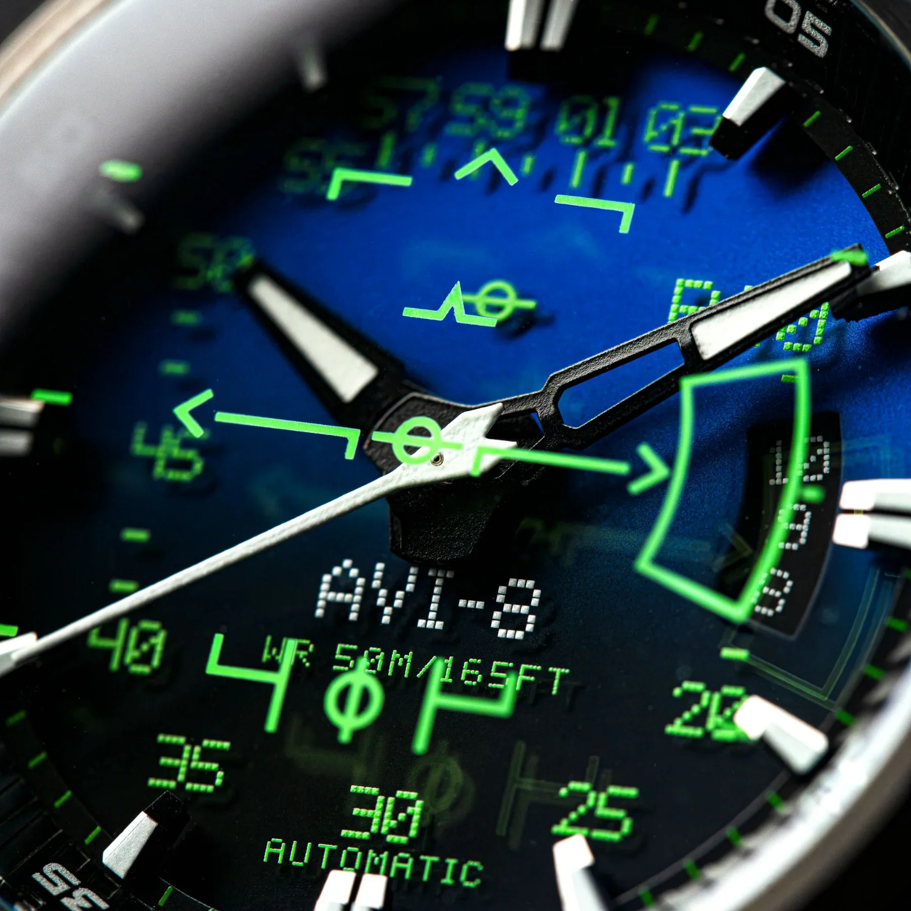 AVI-8 Hawker Harrier HUD Men's Gradient Blue Automatic Watch - Image 8