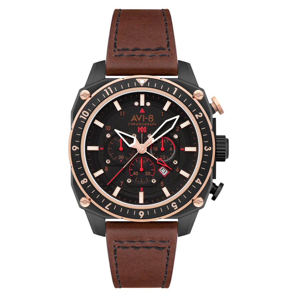 AVI-8 Hawker Hunter Atlas Men's Black Brown Watch