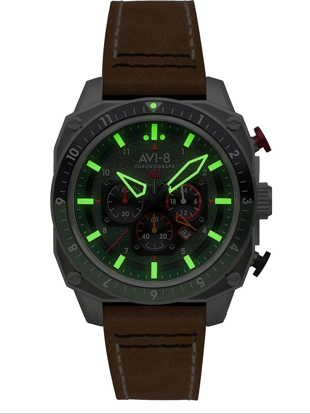 AVI-8 Hawker Hunter Atlas Green Brown Men's Chronograph Watch - Image 2