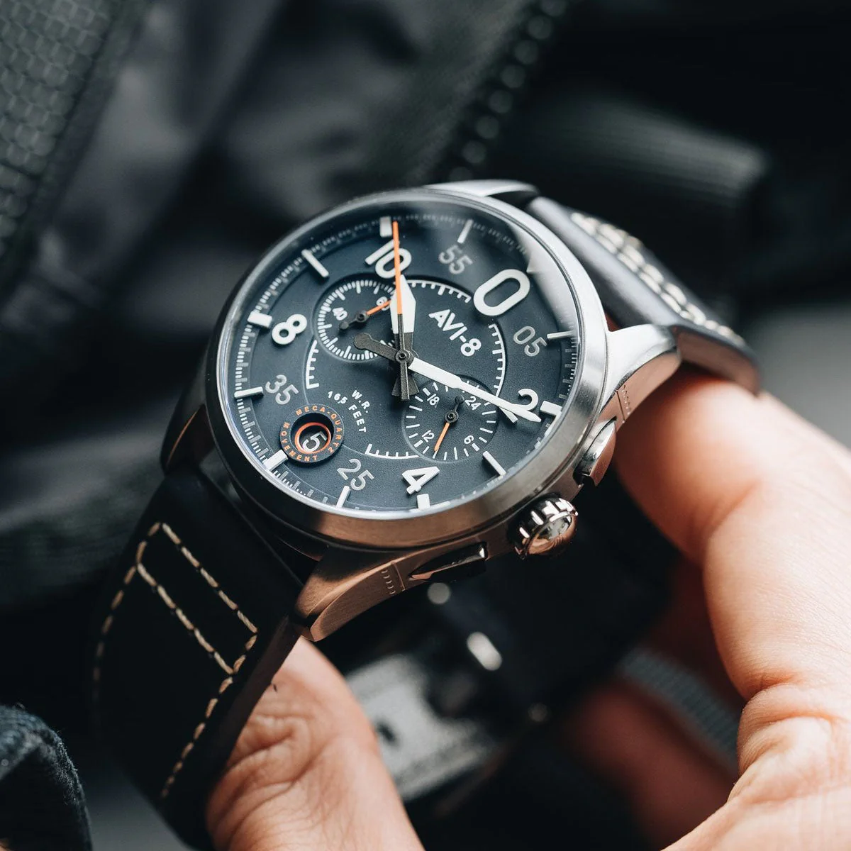 AVI-8 Spitfire Lock Men's Blue Chronograph Watch - Image 3