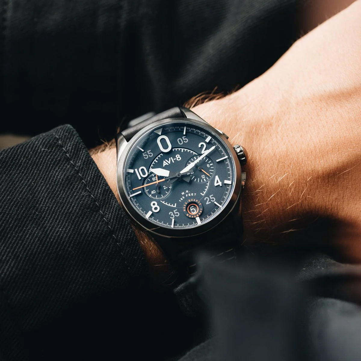 AVI-8 Spitfire Lock Men's Blue Chronograph Watch - Image 4