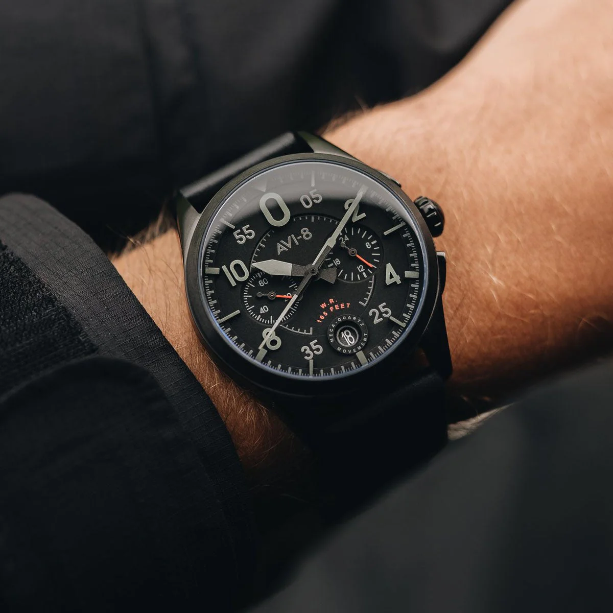 AVI-8 Spitfire Lock Slate Black Men's Chronograph Watch - Image 2