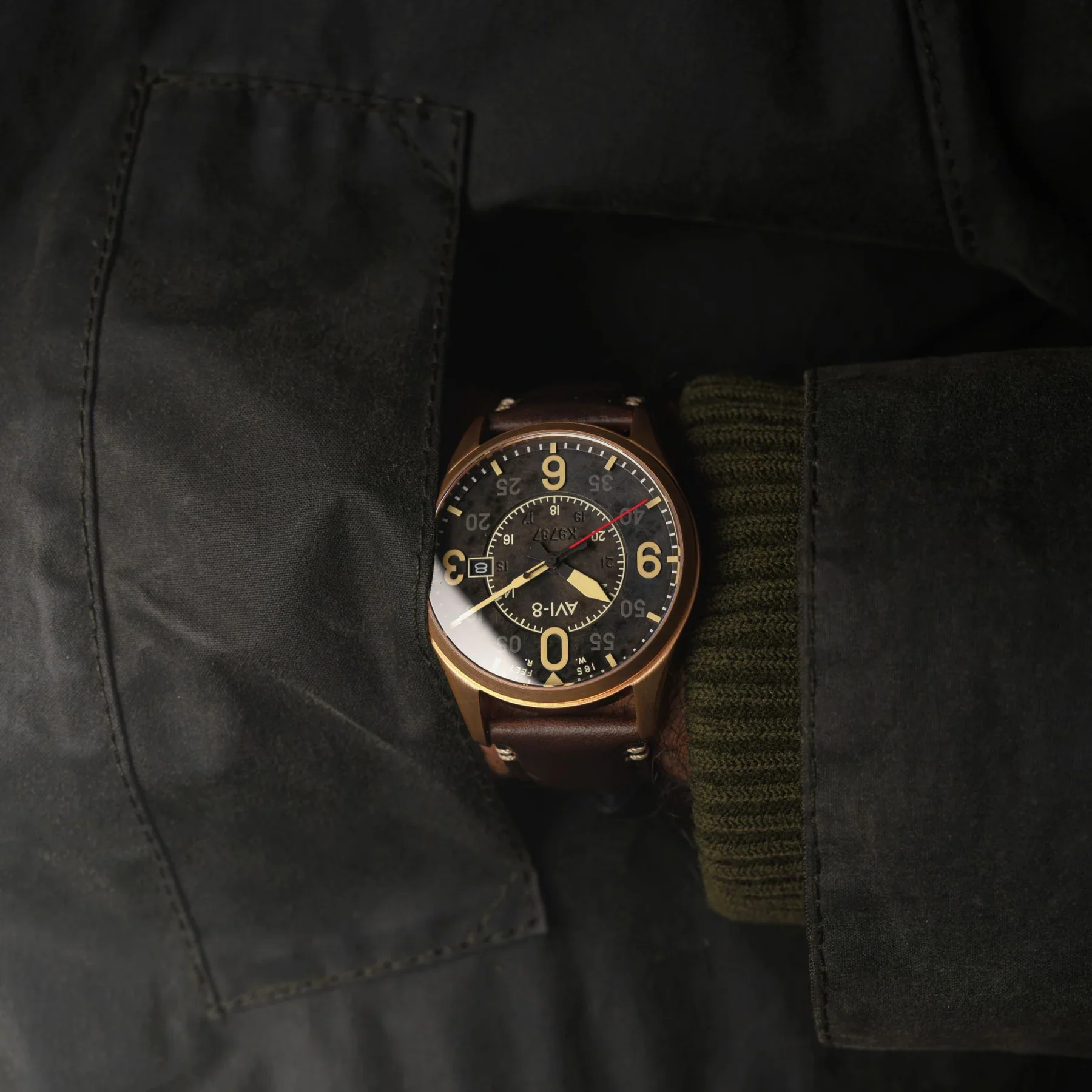 AVI-8 Spitfire Smith Men's Bronze Black Automatic Watch - Image 8