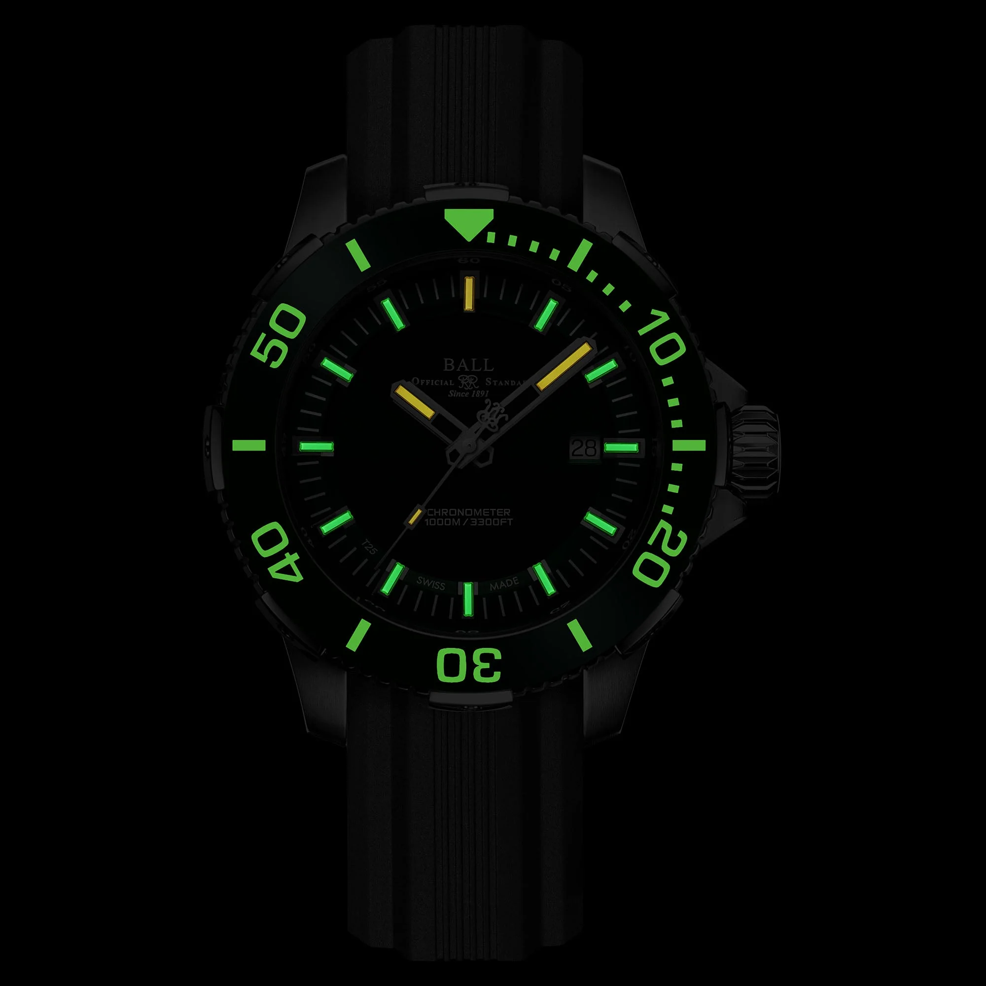 Ball Engineer Hydrocarbon DeepQUEST Ceramic Men's Green Watch - Image 3