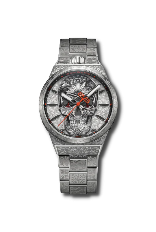 Bomberg Bolt-68 Neo Tattooed Cancun Skull Limited Edition Silver Watch - Image 2