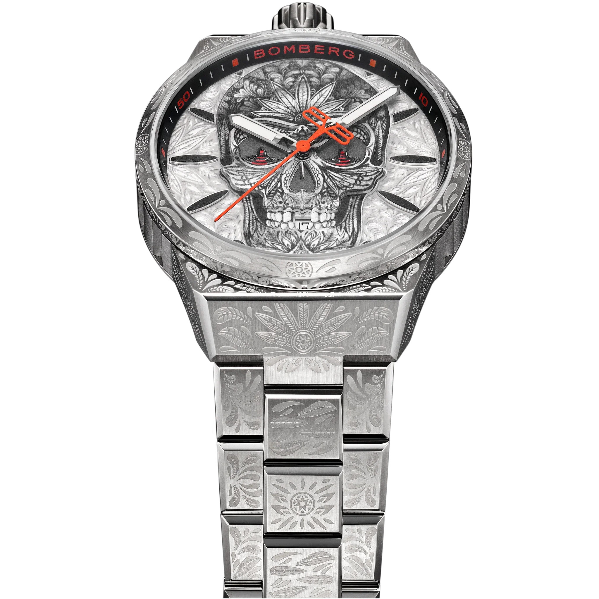 Bomberg Bolt-68 Neo Tattooed Cancun Skull Limited Edition Silver Watch - Image 3