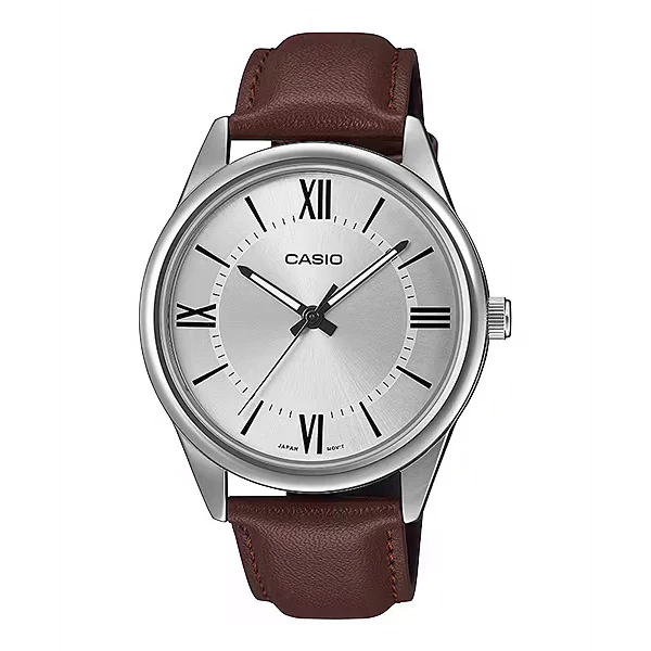 Casio Classic Men's Brown Leather Analogue Watch