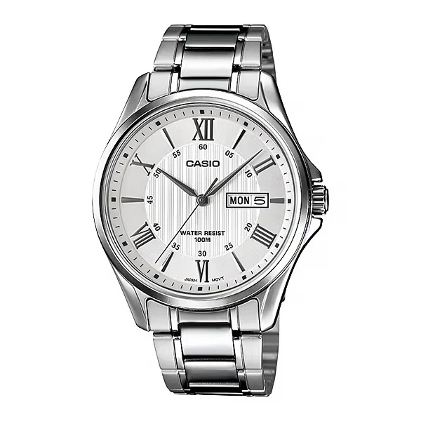 Casio Day Date Men's White Analogue Watch