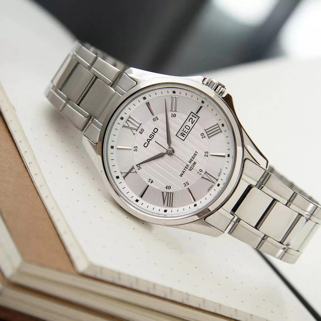 Casio Day Date Men's White Analogue Watch - Image 2