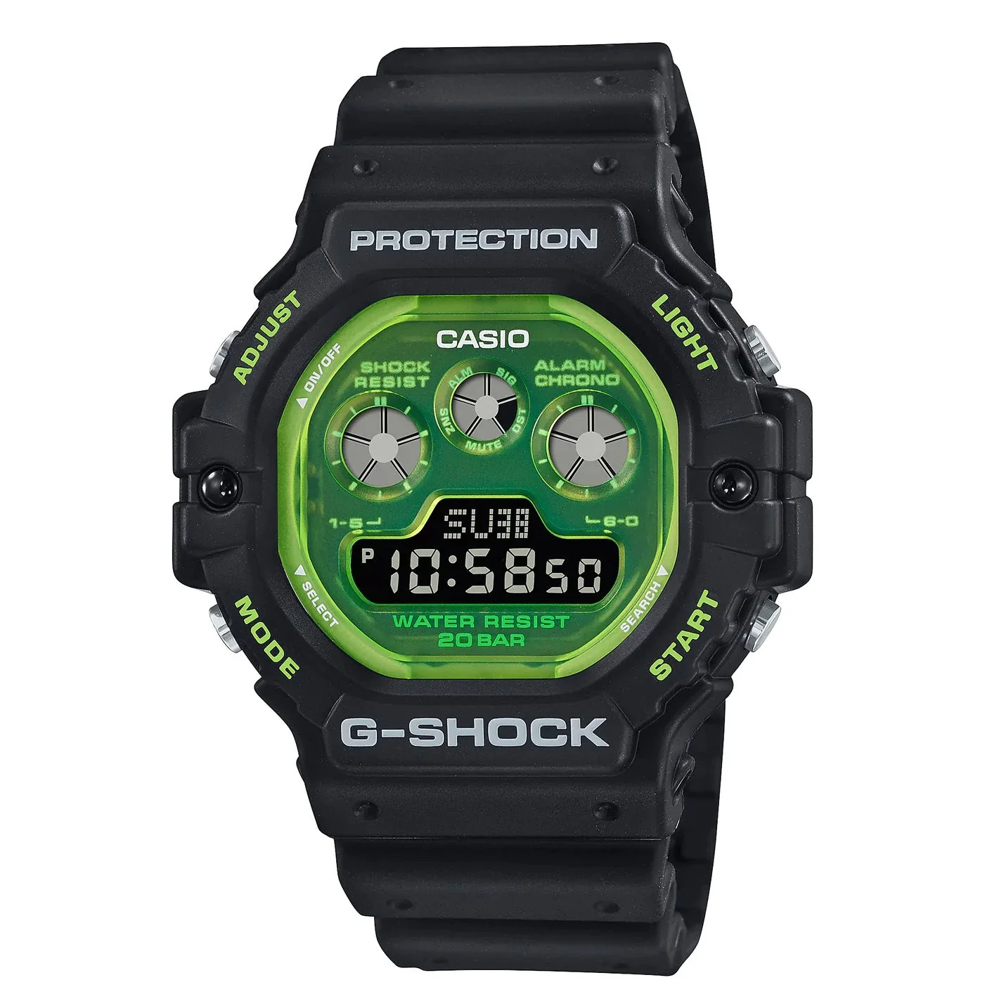 Casio G-Shock Watch Men's Shock Tech Skeleton Black/Green