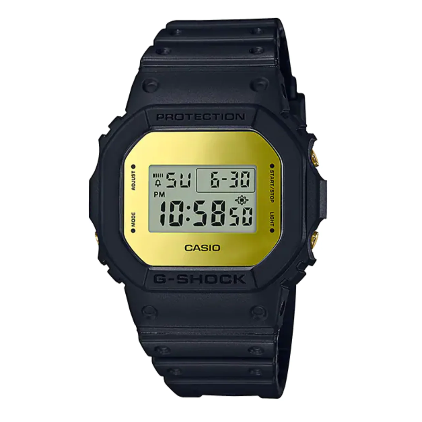 Casio G-Shock Watch Men's Square Metallic Gold Mirror Face
