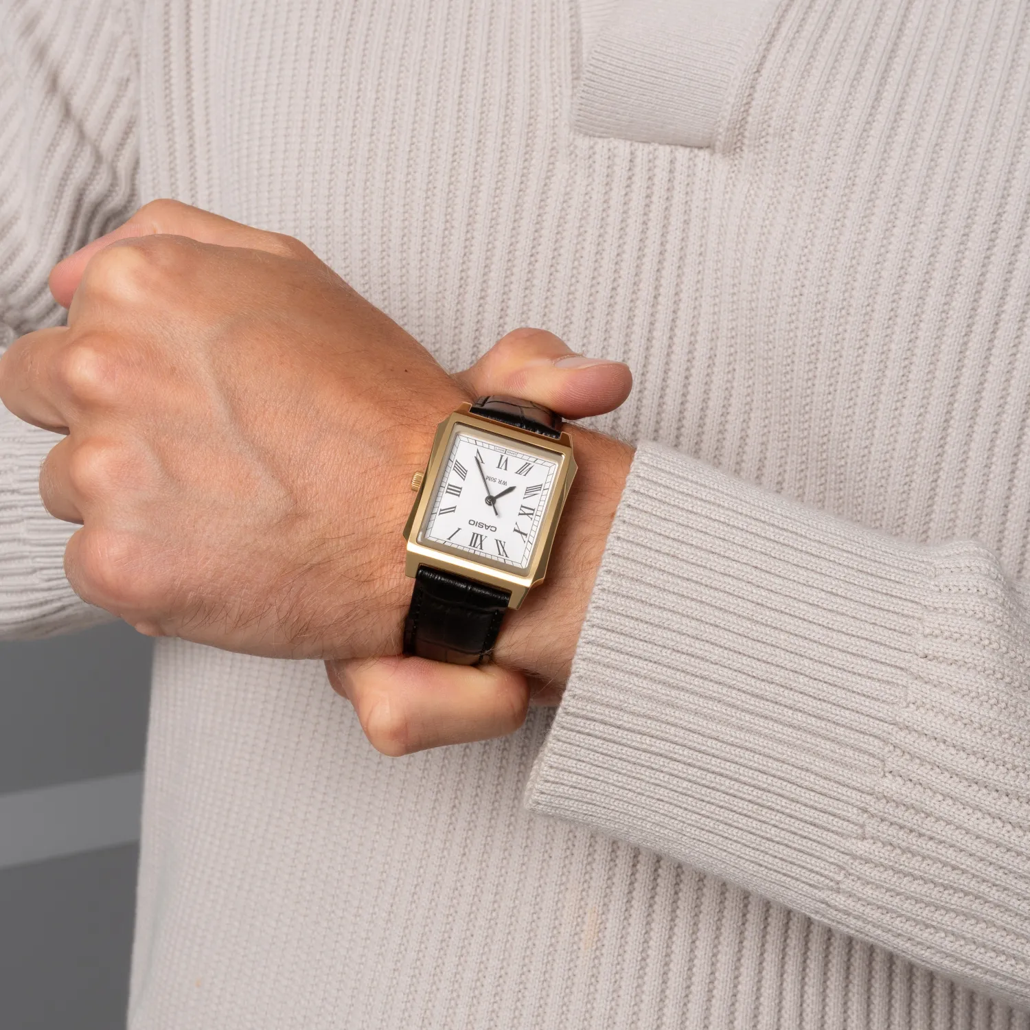 Casio Timeless Classic Men's Gold Leather Watch - Image 3