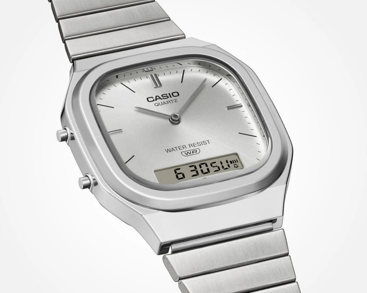 Casio Vintage Analog Digital Unisex Silver Watch - Image 3