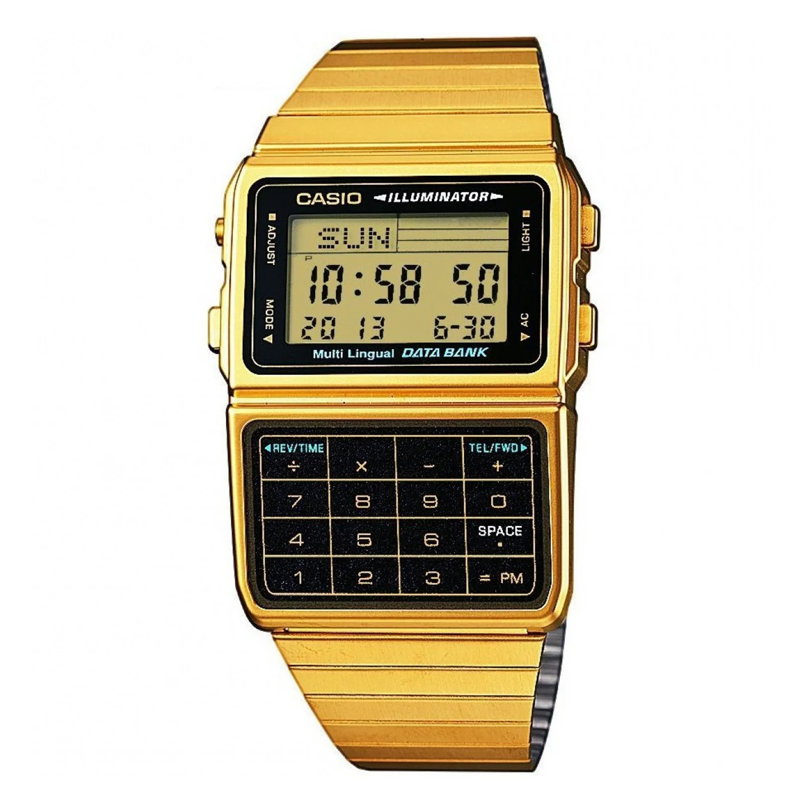 Casio Vintage Databank Unisex Gold Digital Watch