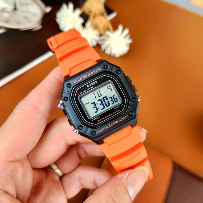 Casio Watch Chronograph Digital Orange W-218H-4B2V - Image 3