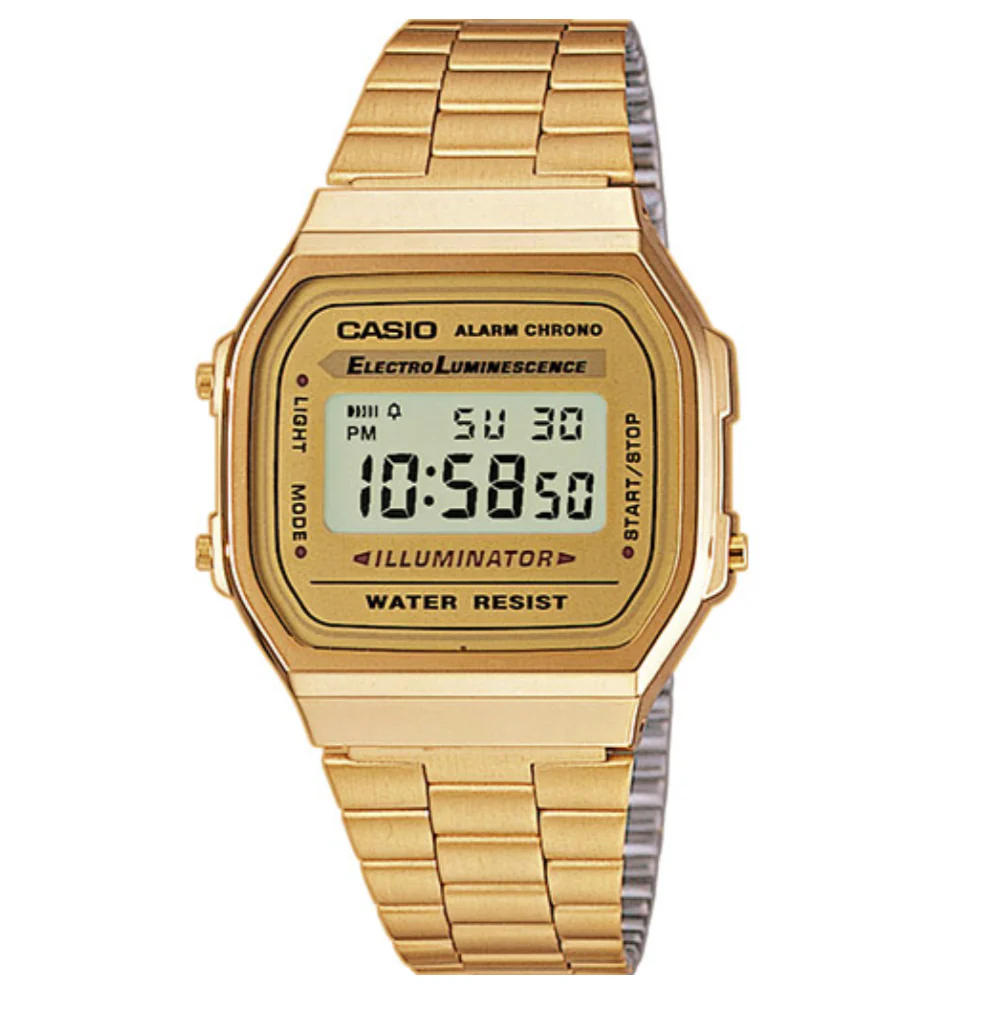 Casio Watch Digital Vintage Yellow Gold