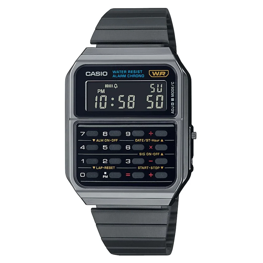 Casio Watch Vintage Data Bank Calculator Black