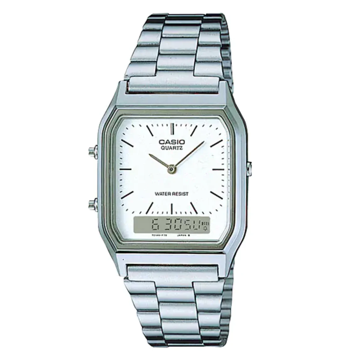 Casio Watch Vintage Retro Dual Time Steel