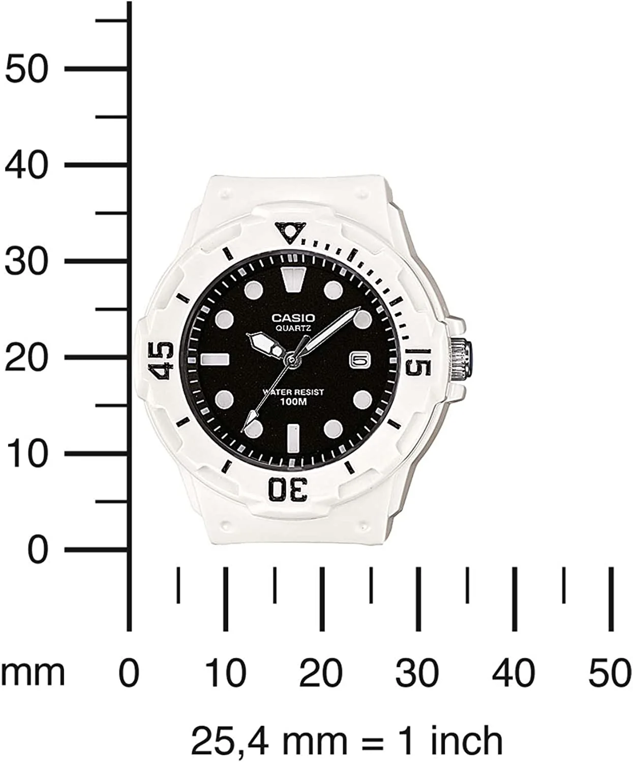 Casio Ladies Watch Analogue White Black - Image 3