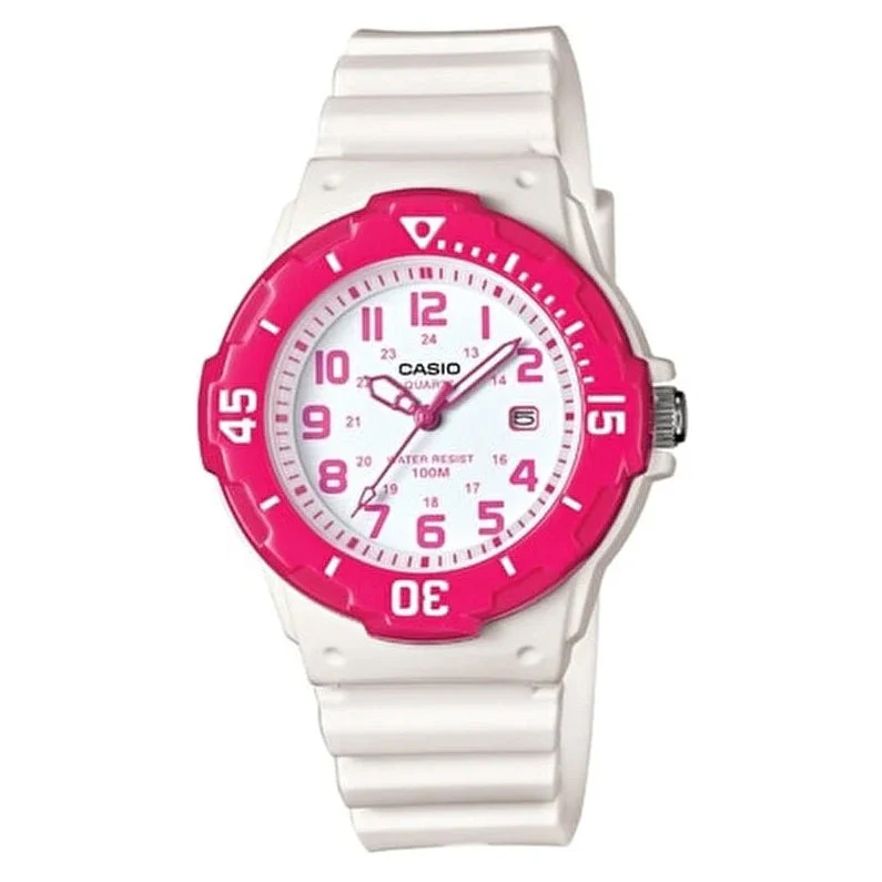 Casio Ladies Watch Analogue White Pink