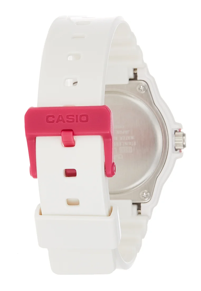 Casio Ladies Watch Analogue White Pink - Image 2