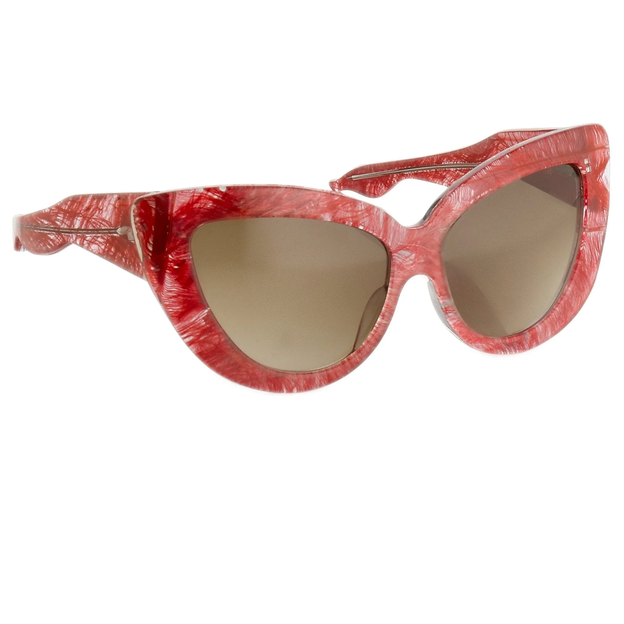 Charlotte Olympia Sunglasses Cat Eyes Red and Grey - Image 2