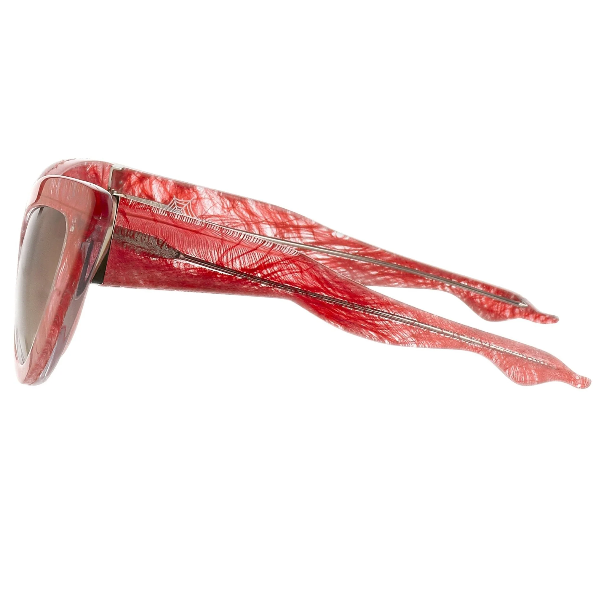 Charlotte Olympia Sunglasses Cat Eyes Red and Grey - Image 4