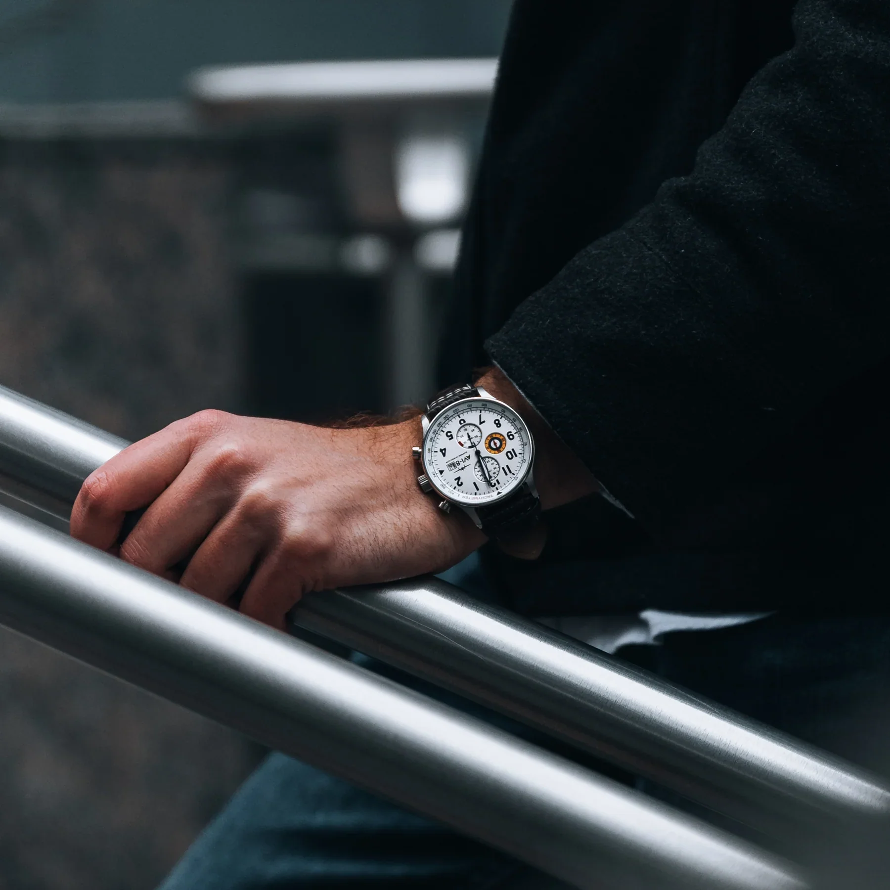 AVI-8 Classic White Hawker Hurricane Chronograph Watch - Image 7