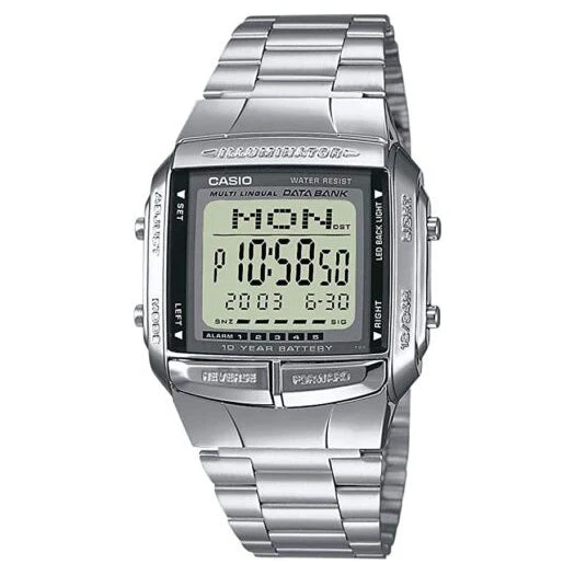 Casio Men's Watch Vintage Data Bank Digital Steel