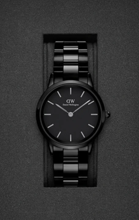 Daniel Wellington ladies Black Iconic Link Ceramic Watch - Image 2