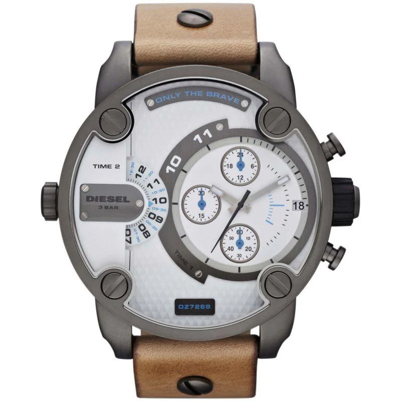 Diesel Men's Chronograph Little Daddy White Brown Watch