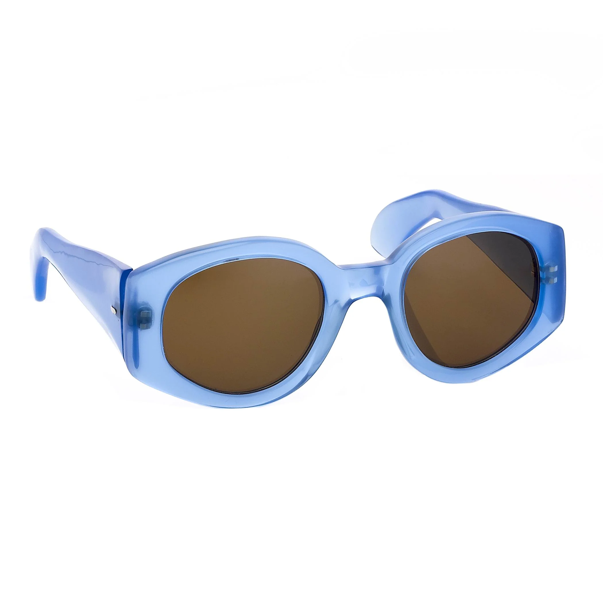 Dries Van Noten Ladies Oval Brown Sunglasses