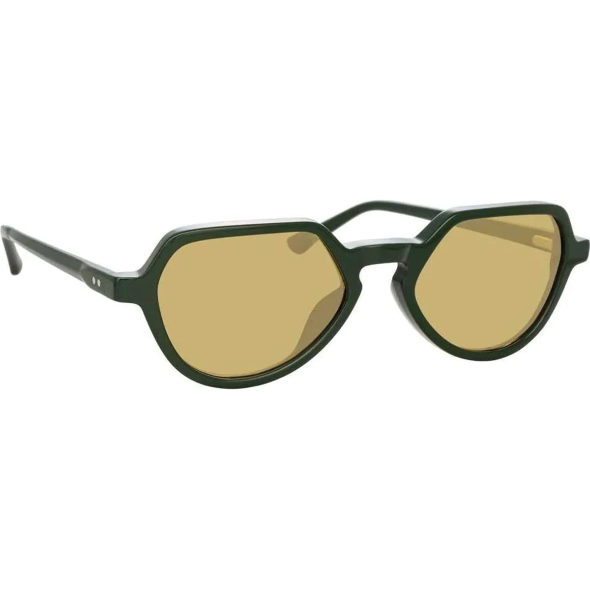 Dries Van Noten Men's Angular Yellow Sunglasses