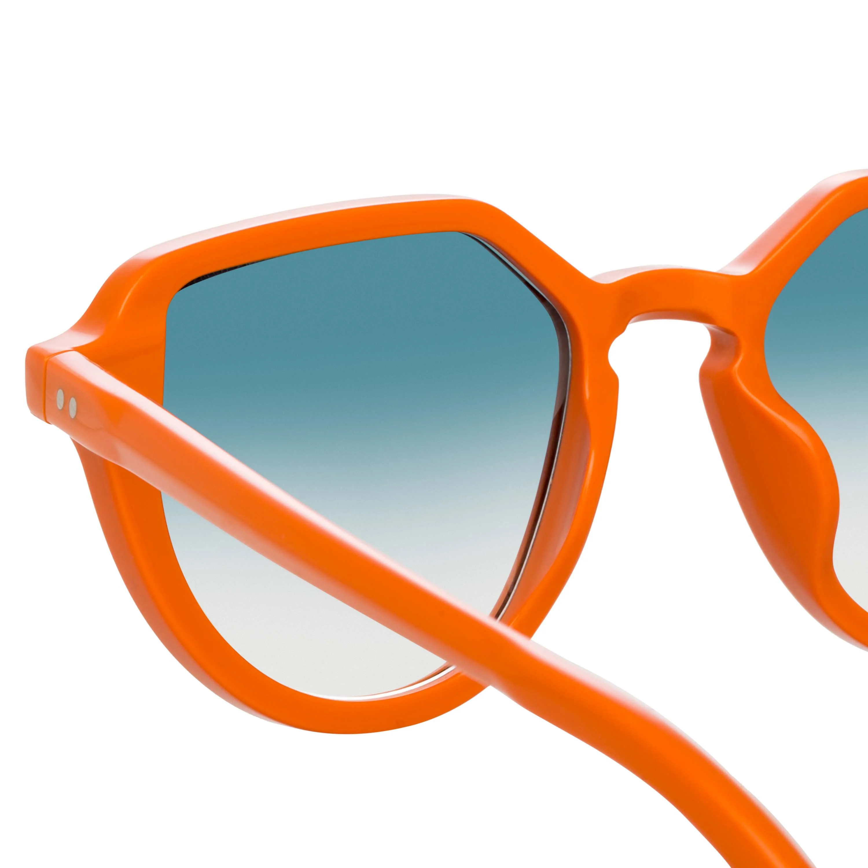 Dries Van Noten Men's Oval Blue Sunglasses - Image 4