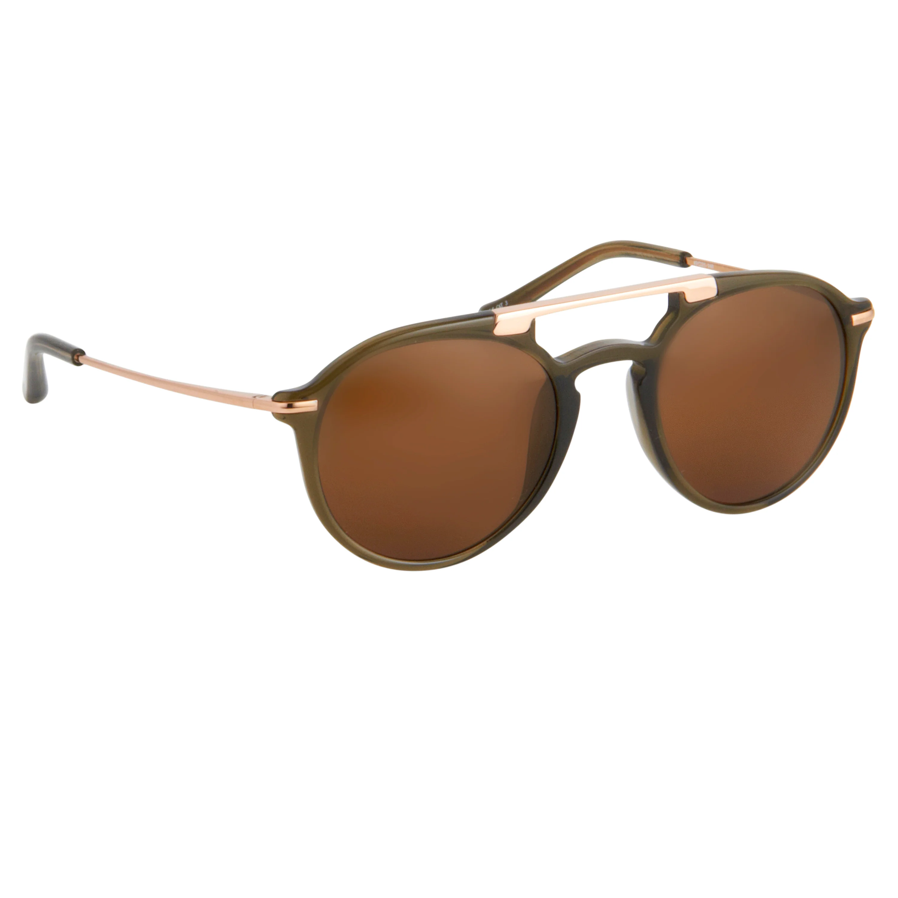 Dries Van Noten Unisex Round Brown Sunglasses