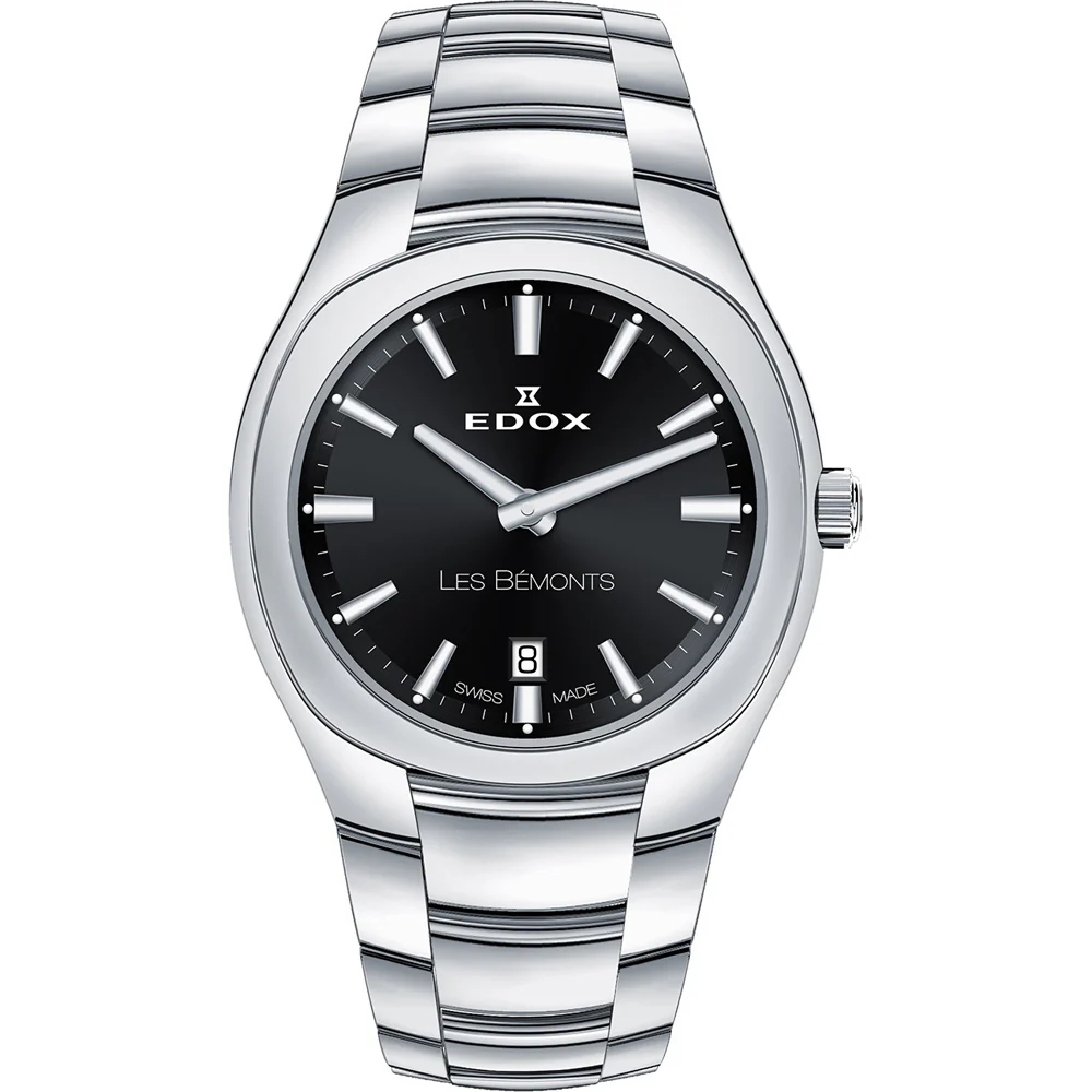 Edox Les Bèmonts Ladies Silver Black Watch