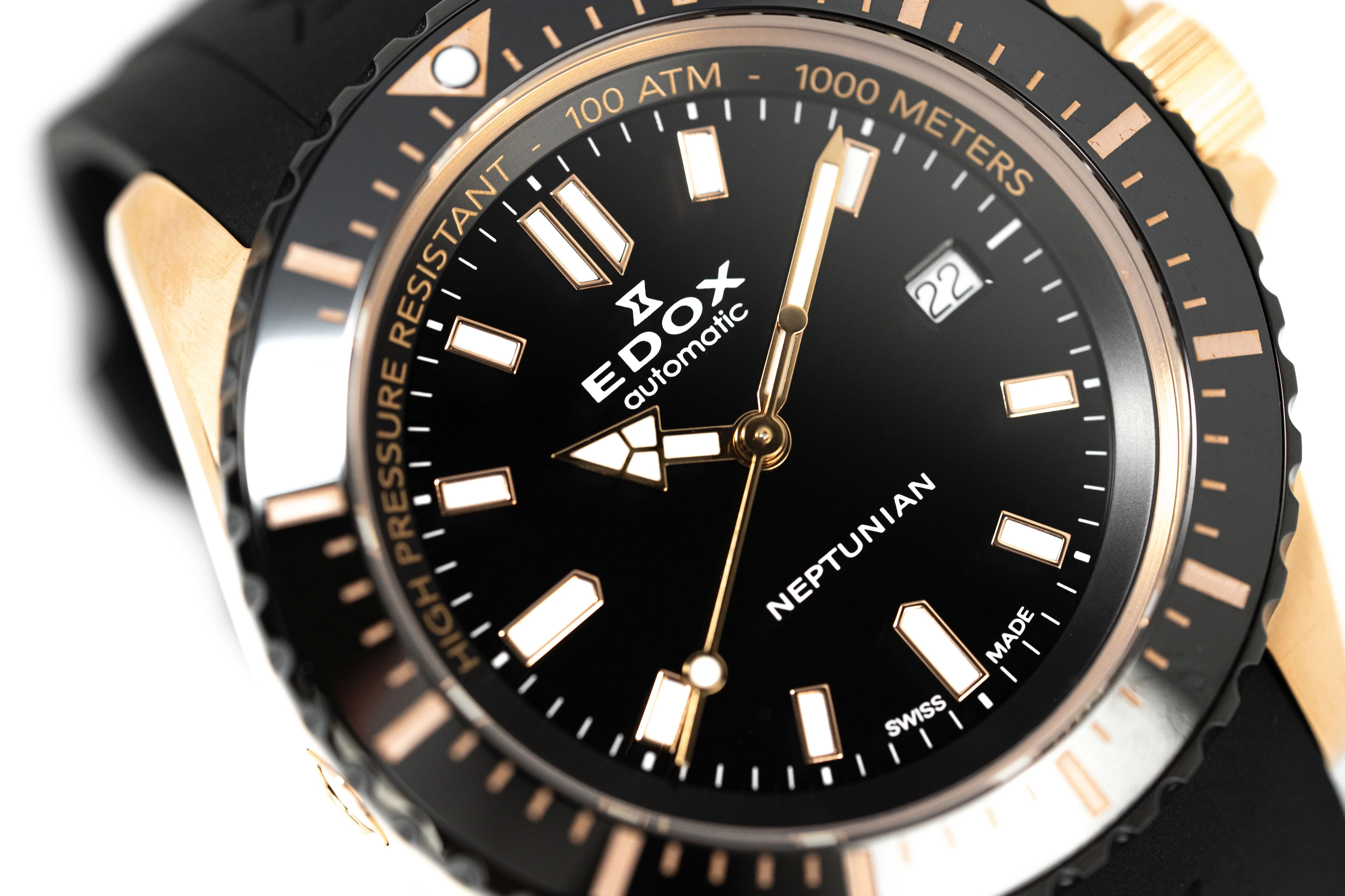 Edox Men's Watch Neptunian Automatic IP Rose Gold - Image 4