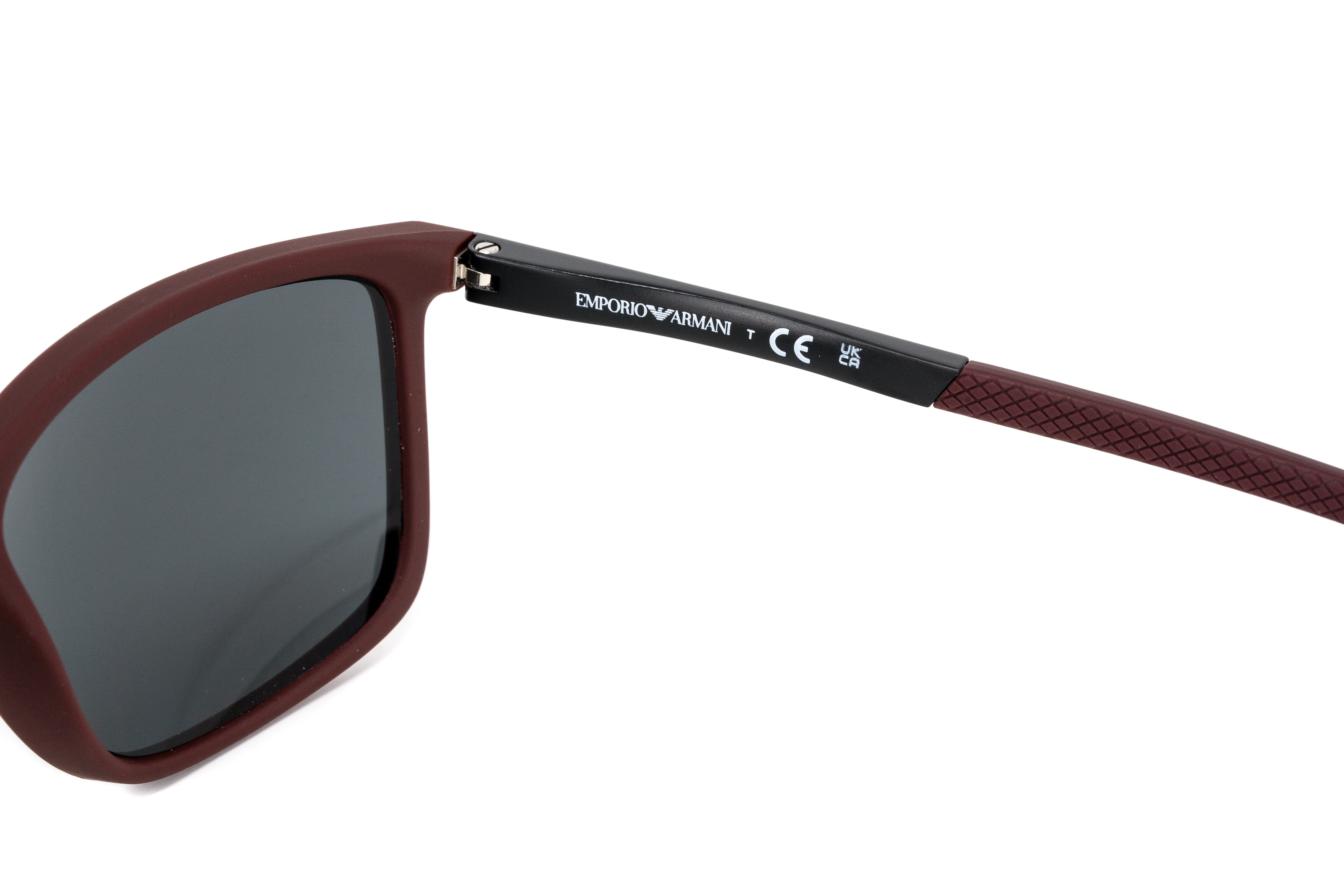 Emporio Armani Men's Sunglasses Rectangular Burgundy - Image 4