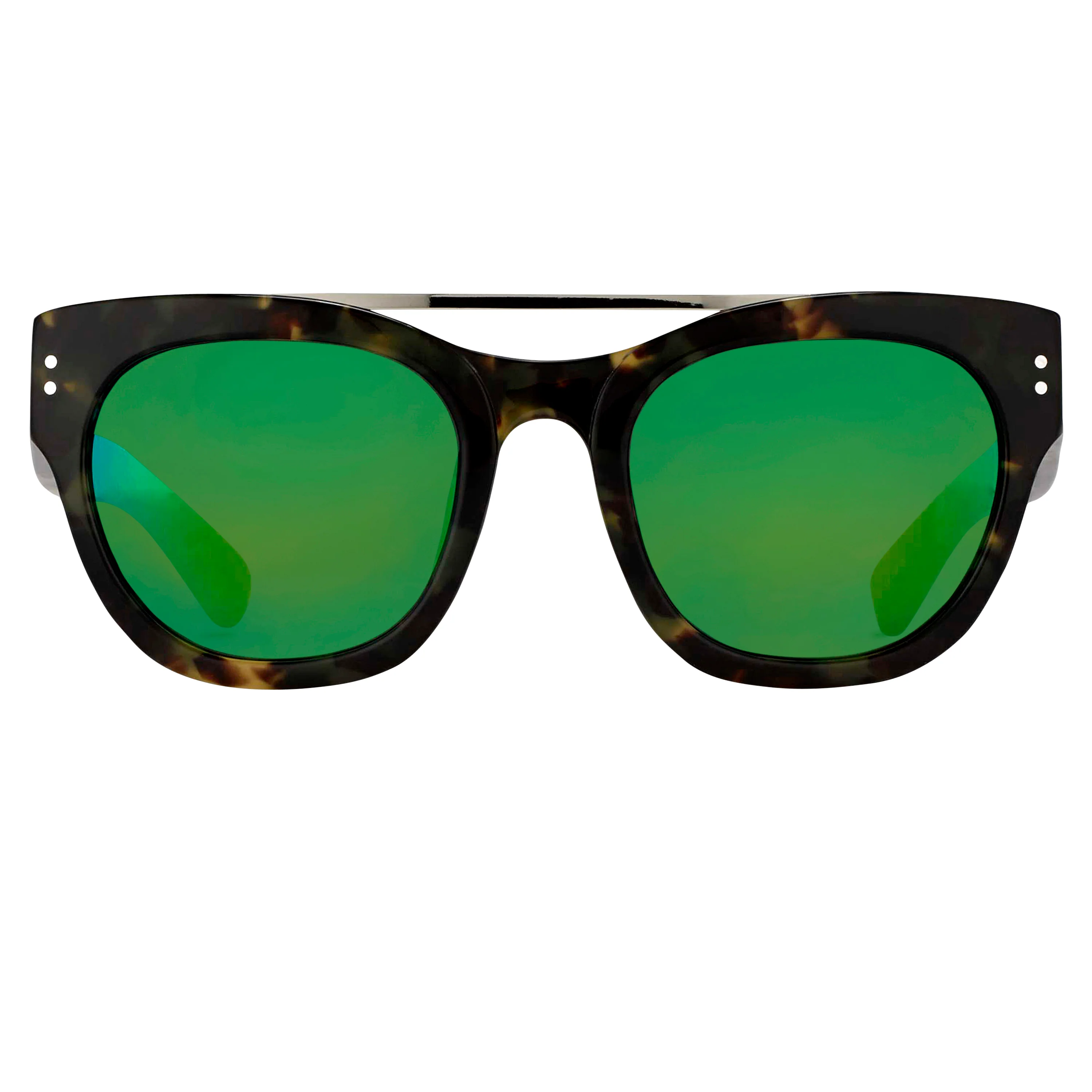 Erdem Unisex Round Green Sunglasses - Image 2