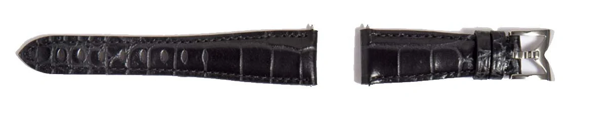 Gagà Milano Manuale 40mm Black Alligator Leather Watch Strap - Image 2