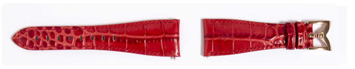 Gagà Milano Manuale 48mm Red Alligator Leather Watch Strap - Image 2